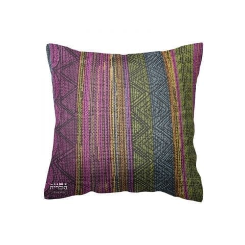 כרית נוי פסים עבים בגוונים חיים