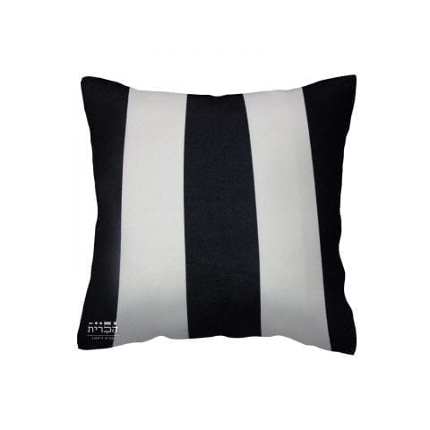כרית נוי פסים רחבים בשחור לבן