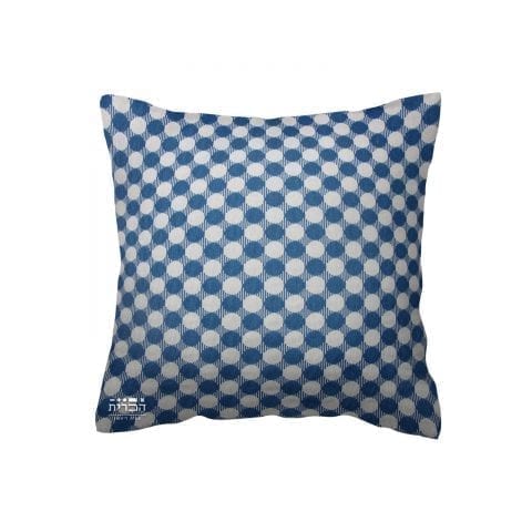 כרית עיגולים כחול לבן