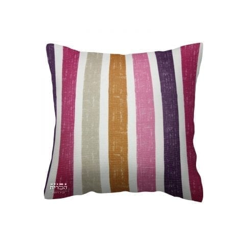 כרית פסים רחבים בצבעים אדום ורוד