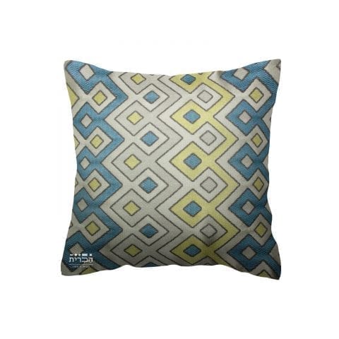 כרית גאומטרית בכול וצהוב