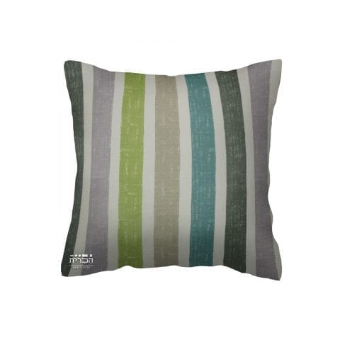 כרית פסים רחבים בירוקים וטורקיז