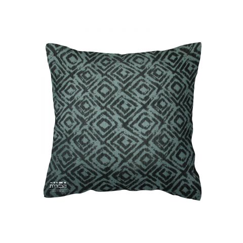 כרית נוי גאומטרית ברקע טורקיז